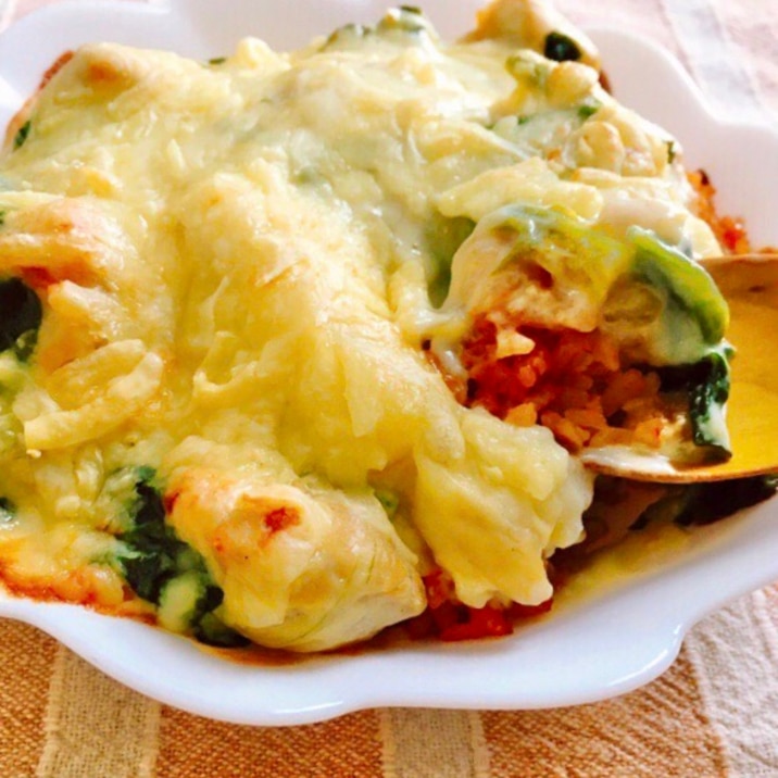 トマト煮チキンのマカロニグラタン レシピ 作り方 By ぱんだパンだ 楽天レシピ